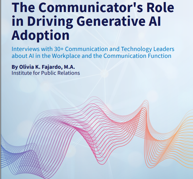 Olivia K. Fajardo analysiert in der im Februar 2026 veröffentlichten Studie „The Communicator’s Role in Driving Generative AI Adoption“ des Institute for Public Relations (IPR) auf Basis von über 30 Interviews mit Kommunikations- und Technologieführungskräften die Einführung generativer KI in Organisationen. Im Zentrum steht die Frage, wie sich Rollen, Prozesse und Verantwortlichkeiten in Kommunikationsabteilungen verändern.
