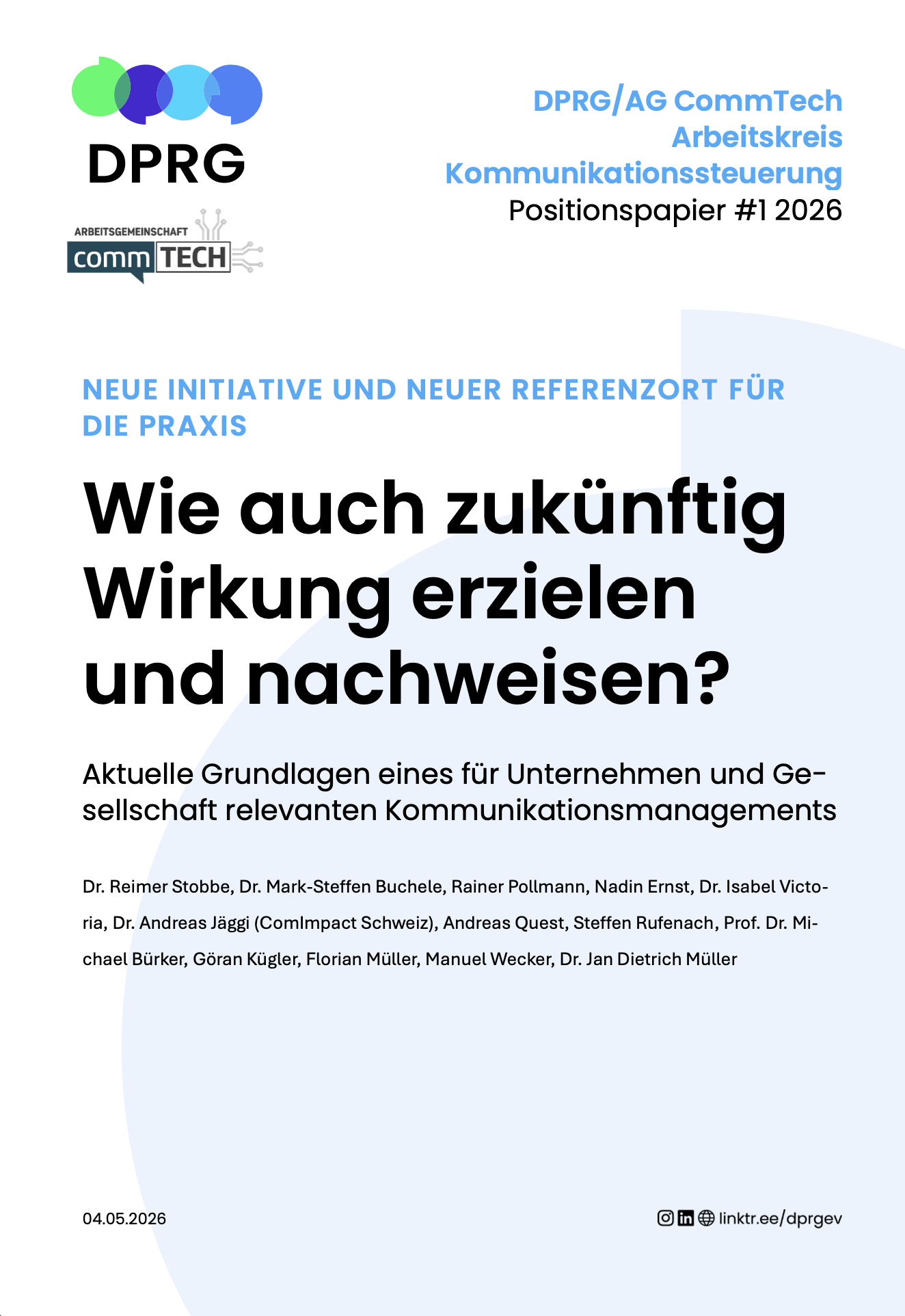 Positionspapier #1 2026: Wie auch zukünftig Wirkung erzielen und nachweisen?