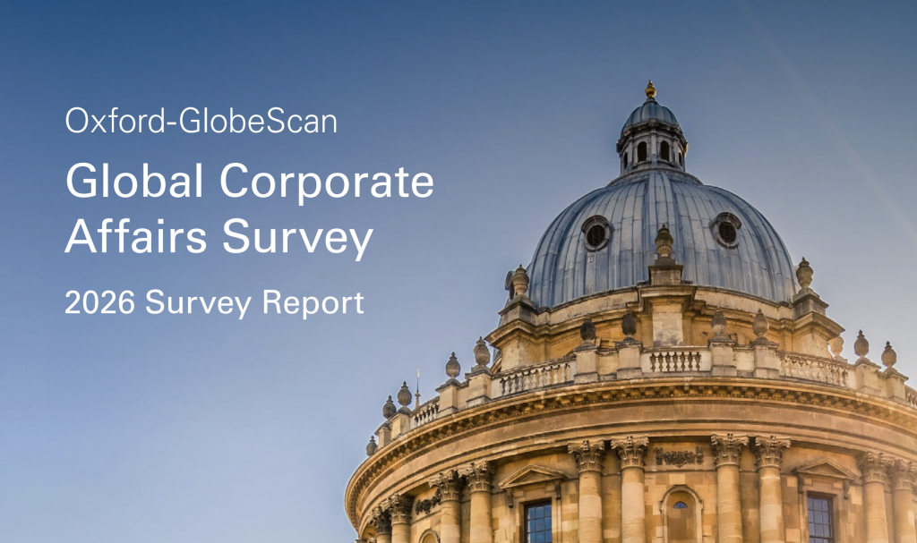 Der neue Oxford-GlobeScan Survey 2026 analysiert Top-Risiken für Corporate Affairs: Geopolitik und KI springen von 17 auf 44 Prozent. Insights von 294 Fachleuten aus 51 Ländern.