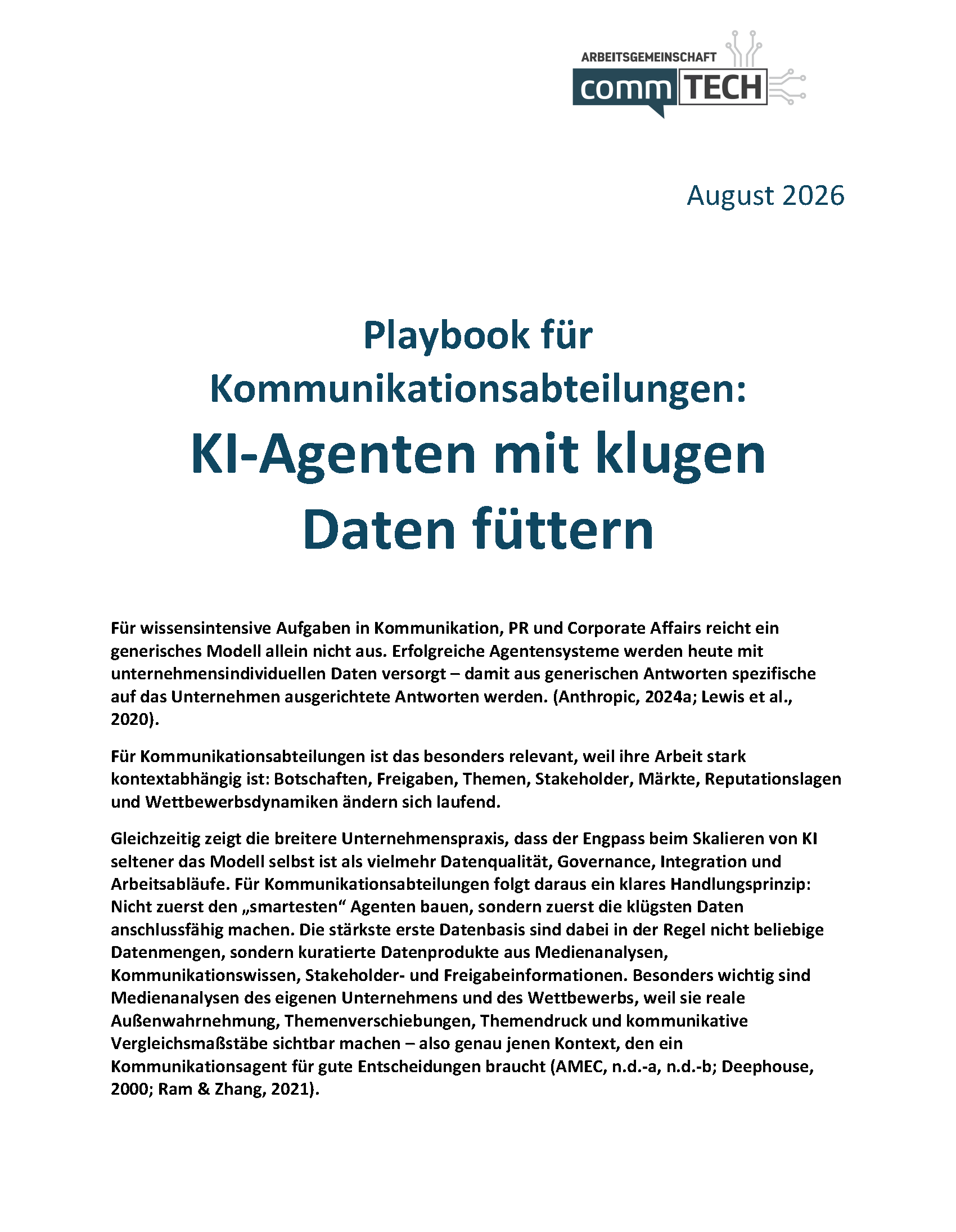 Playbook für Kommunikationsabteilungen: KI-Agenten mit klugen Daten füttern